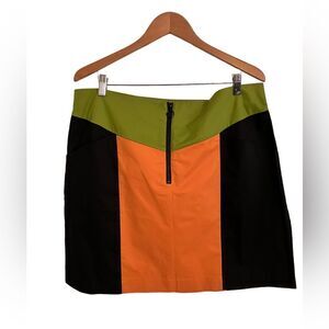 Dangerfield Zip Front Skirt Size 14 80's Colorblock Maximalist